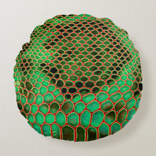 Snake skin background round cushion