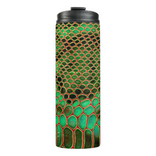 Snake skin background thermal tumbler