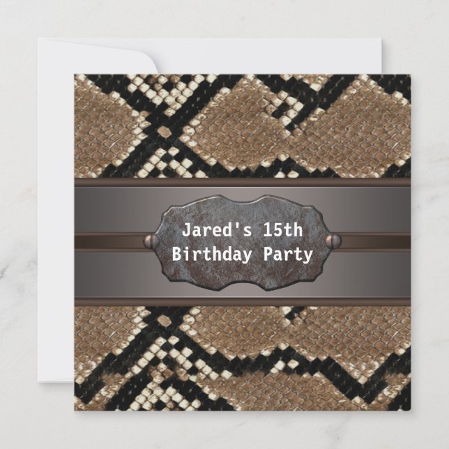 Snake Skin Birthday Party Invitation (Front)