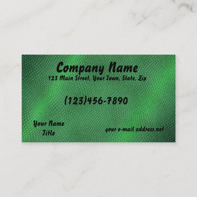 Snake Skin Green Business Card (Front)