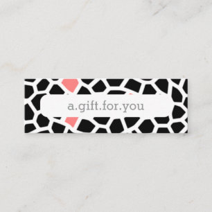 Snake Skin Grey Pink Mosaic Pattern Discount Gift Mini Business Card