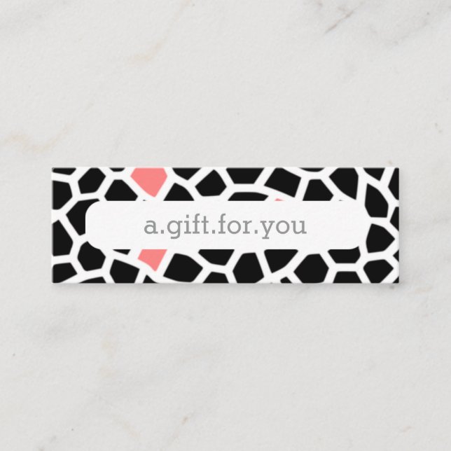 Snake Skin Grey Pink Mosaic Pattern Discount Gift Mini Business Card (Front)