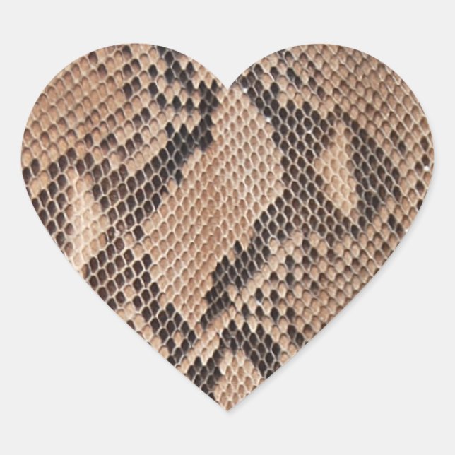 Snake Skin Heart Shaped Sticker (Front)
