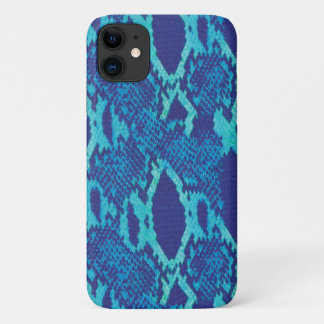 Snake Skin in Blue Design iPhone 11 Case