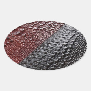 Snake skin look oval sticker
