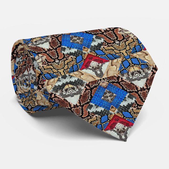 Snake Skin Pattern  Tie (Rolled)