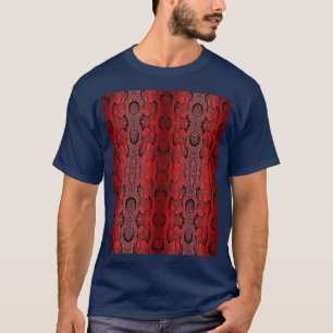 Snake Skin Print Red Graphic  T-Shirt