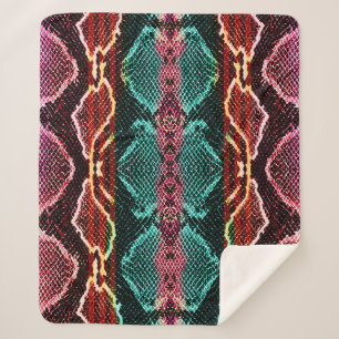 Snake skin print. snake Pattern. Animal print. Col Sherpa Blanket