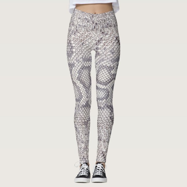 Snake Skin Printed Feminine Sport Gym Leggings (Front)
