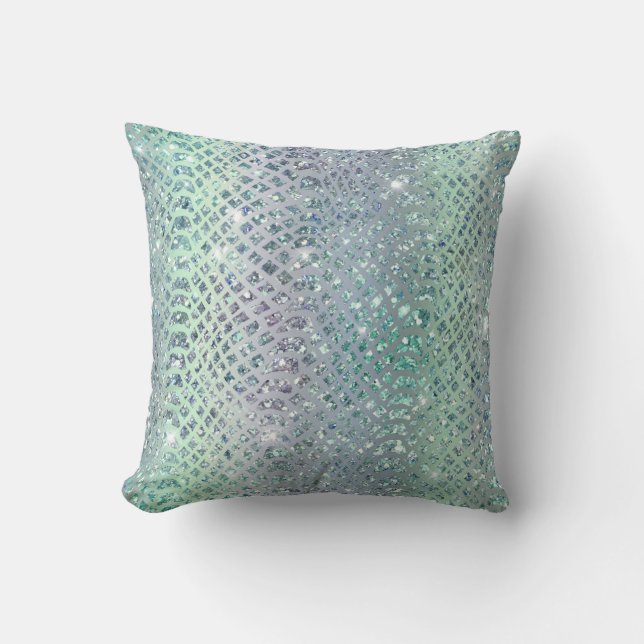 *~*  Snake Skin Rainbow Diamond Animal Print  Cushion (Front)