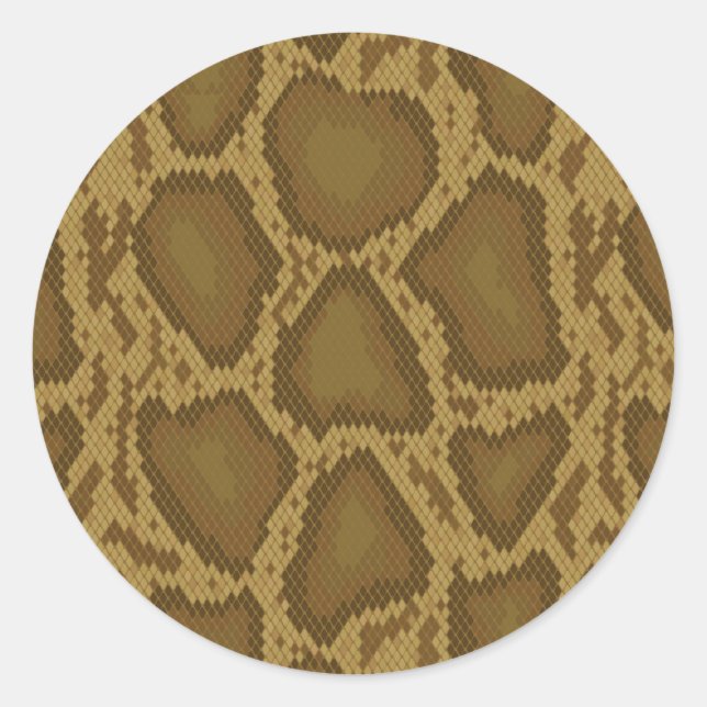 Snake skin, reptile pattern classic round sticker (Front)
