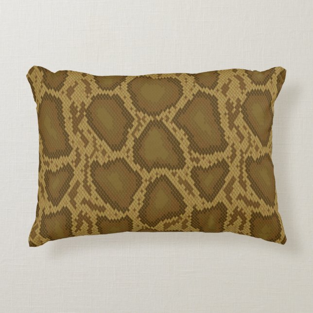 Snake skin, reptile pattern decorative cushion (Front)