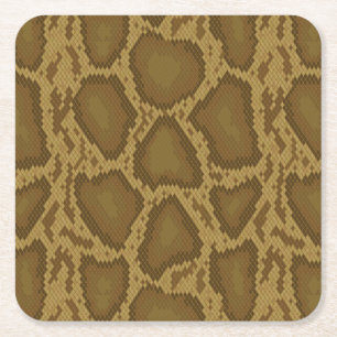 Snake skin, reptile pattern square paper coaster