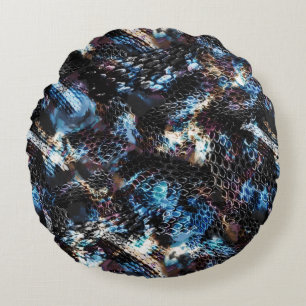 Snake skin round cushion
