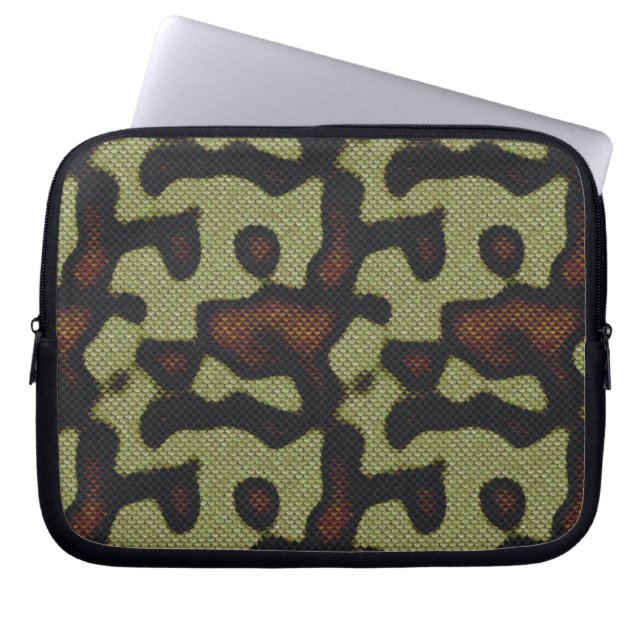 Snake-skin Scales Camouflage Nature Pattern Laptop Sleeve (Front)