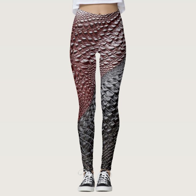 Snake skin textured leggings (Front)