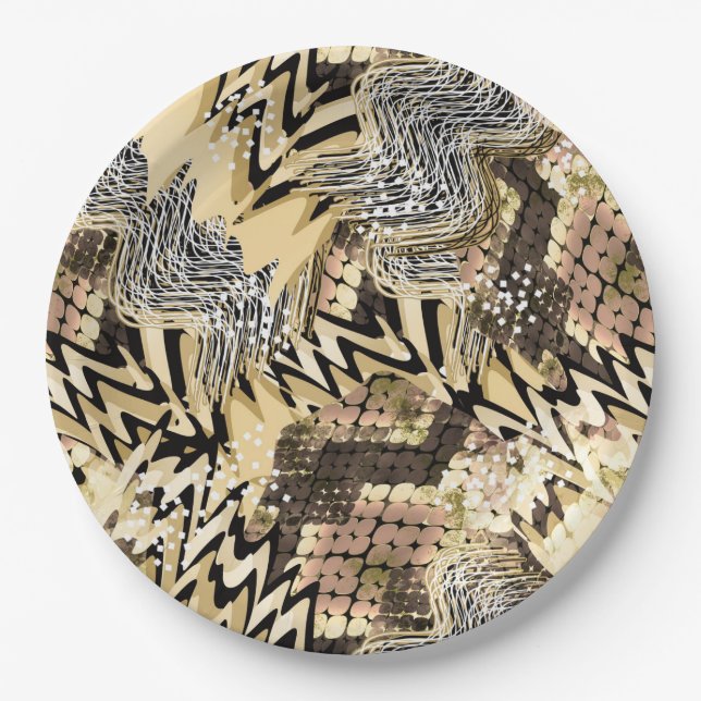 Snake skin, tiger . paper plate (Front)