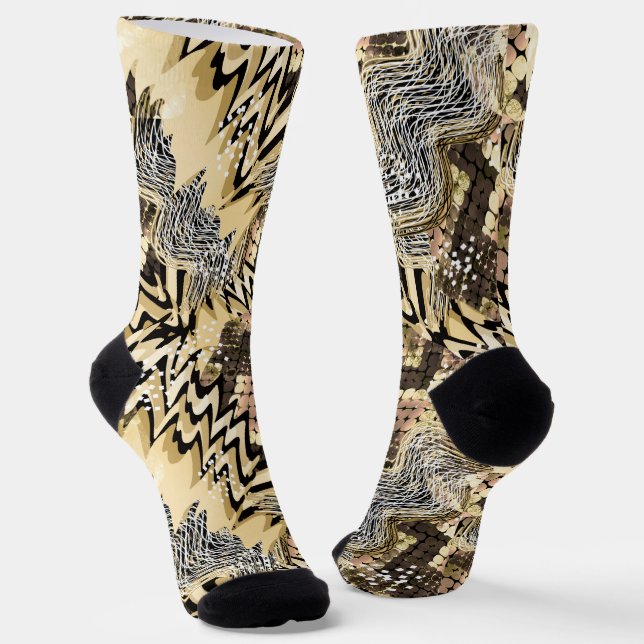 Snake skin, tiger . socks (Angled)