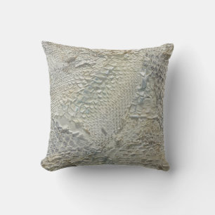 Snake Skin White Pillow 