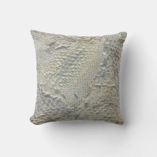 Snake Skin White Pillow 
