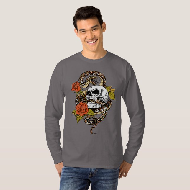 snake, skull and roses T-Shirt (Front Full)