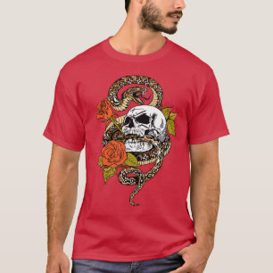 snake, skull and roses T-Shirt