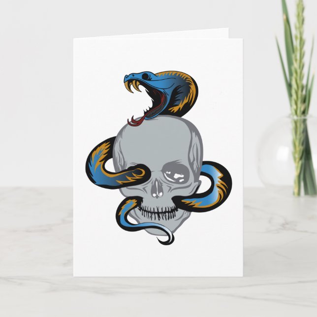 Snake Skull Skull Tattoo Card (Front)
