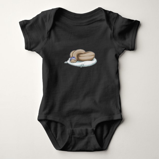 Snake Sleeping Pillow Baby Bodysuit (Front)