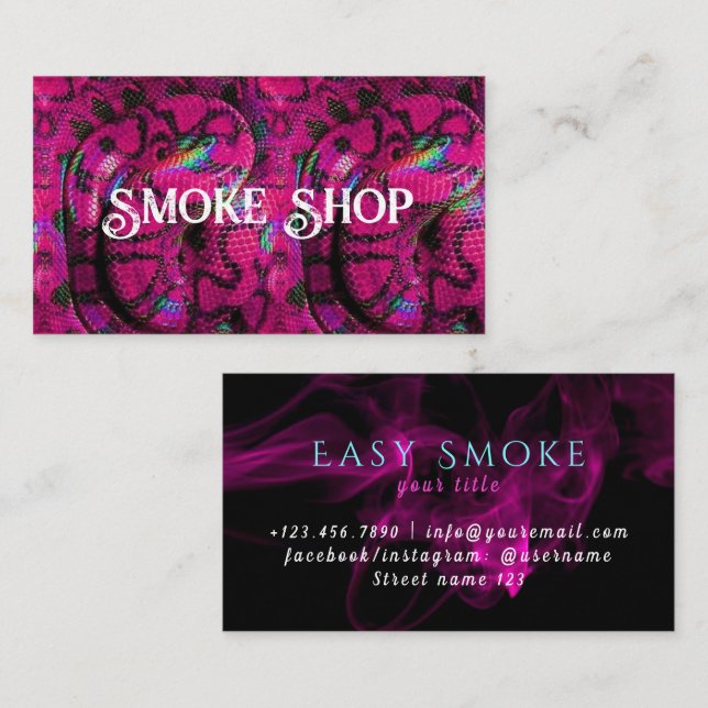 Snake Smoke Shop Business Card (Front/Back)