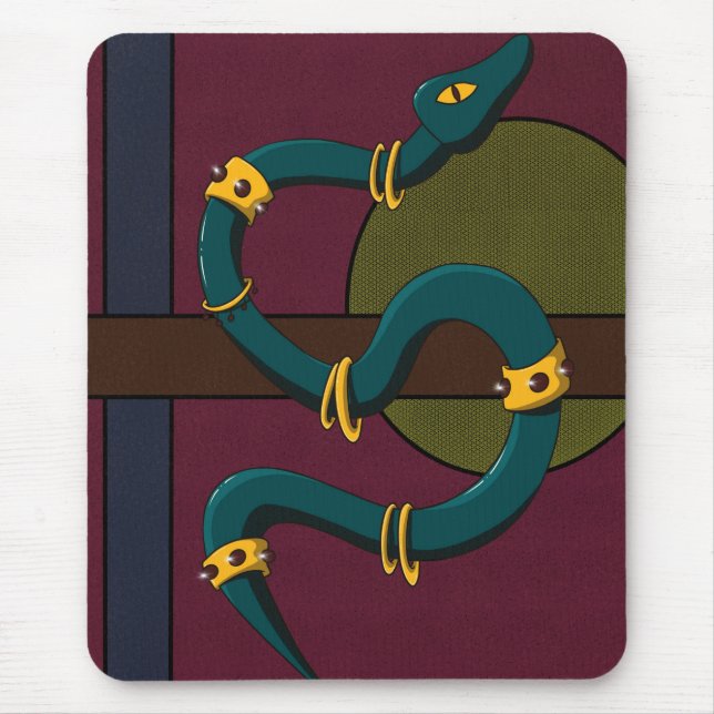 Snake Square Sticker Mouse Mat (Front)