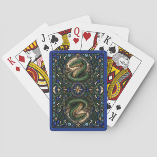 Snake, Sunlit Rocks Stained Glass Playing Cards