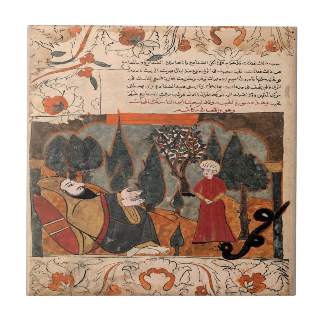 Snake Tale of Son Indian Renaissance Fable Tile (Front)
