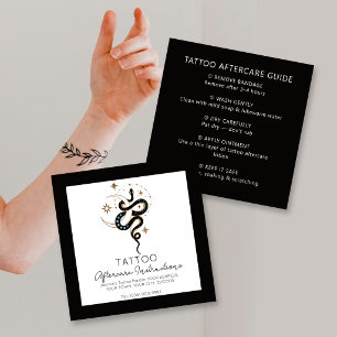 Snake Tattoo Aftercare Instructions Stylish Square Business Card