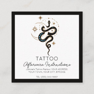 Snake Tattoo Aftercare Instructions Stylish Square Business Card