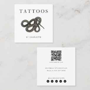 Snake Tattoo Artist Custom Social Media QR Code Square Business Card