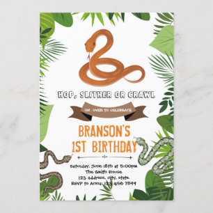 Snake theme party invitation
