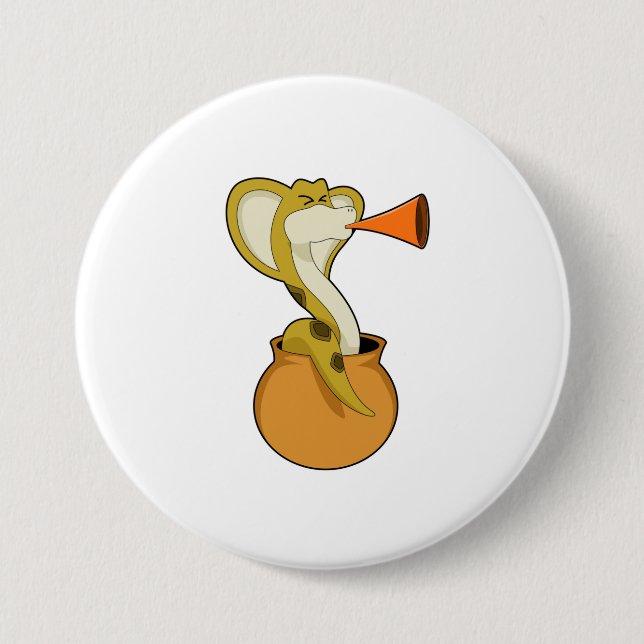 Snake Trumpet Music 7.5 Cm Round Badge (Front)
