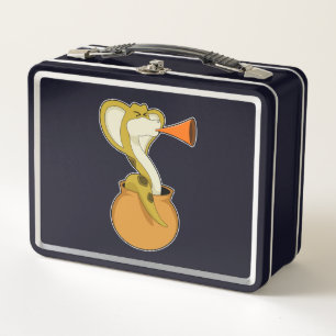 Snake Trumpet Music Metal Lunch Box