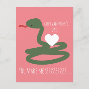Snake Valentines Day Sssssss Love Postcard
