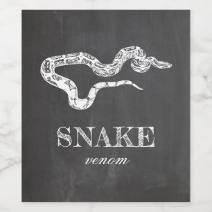 Snake venom. Chalkboard Halloween party. Animal Wine Label