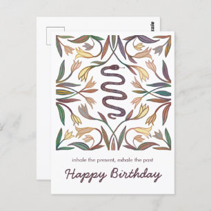 Snake Vines Inspirational Magical Happy Birthday  Postcard