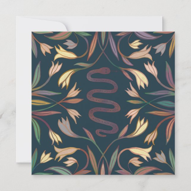 Snake Vines Mystical Magical Boho Blank Card (Front)
