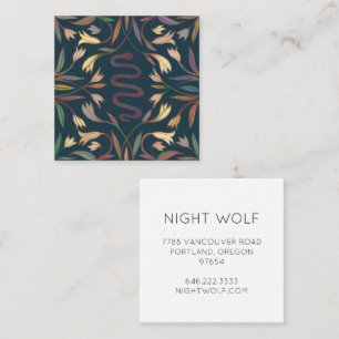Snake Vines Mystical Magical Boho Colourful   Square Business Card