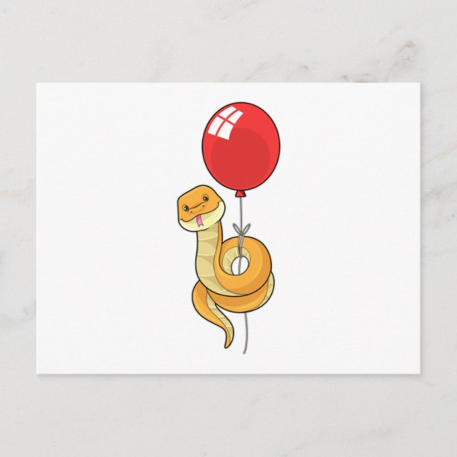 Snake with Balloon Postcard (Front)