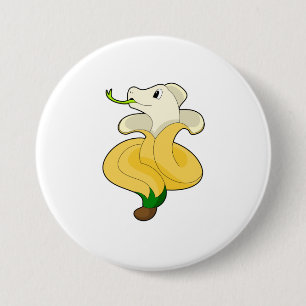 Snake with Banana 7.5 Cm Round Badge