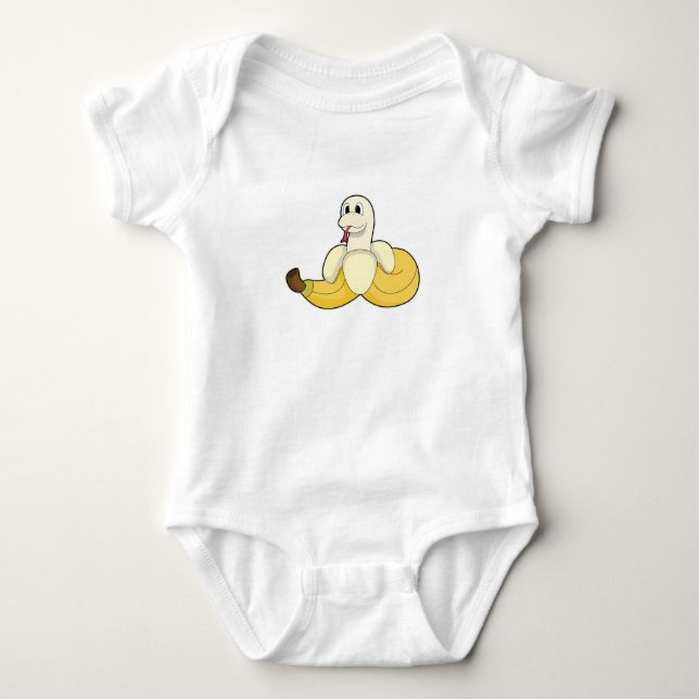 Snake with Banana Baby Bodysuit (Front)