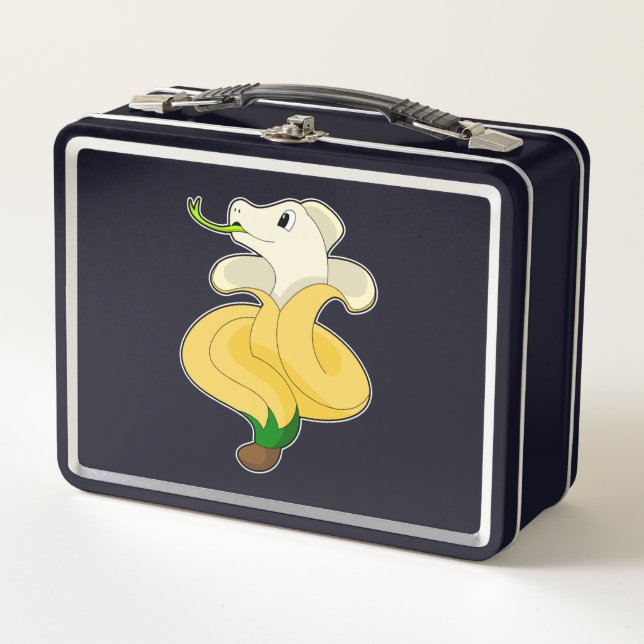 Snake with Banana Metal Lunch Box (Front)