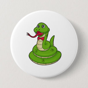 Snake with Bow tie 7.5 Cm Round Badge