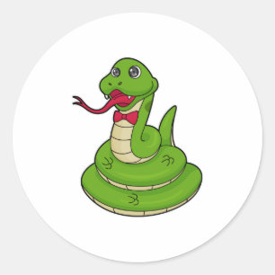 Snake with Bow tie Classic Round Sticker