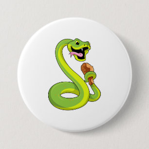 Snake with Chicken 7.5 Cm Round Badge